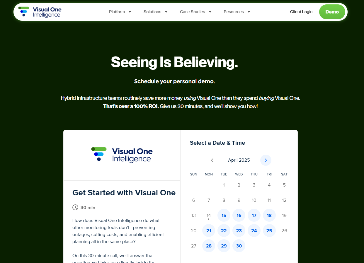 Schedule a Demo - Visual One Intelligence